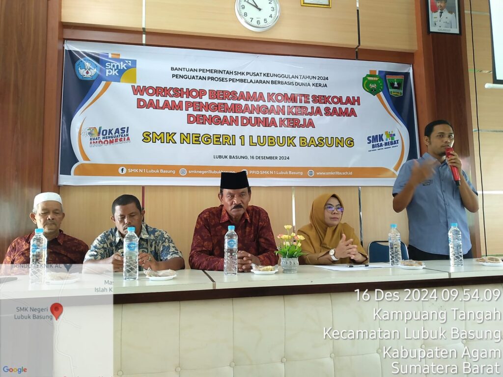 Workshop bersama Komite Sekolah dalam Pengembangan kerjasama dengan Dunia Kerja