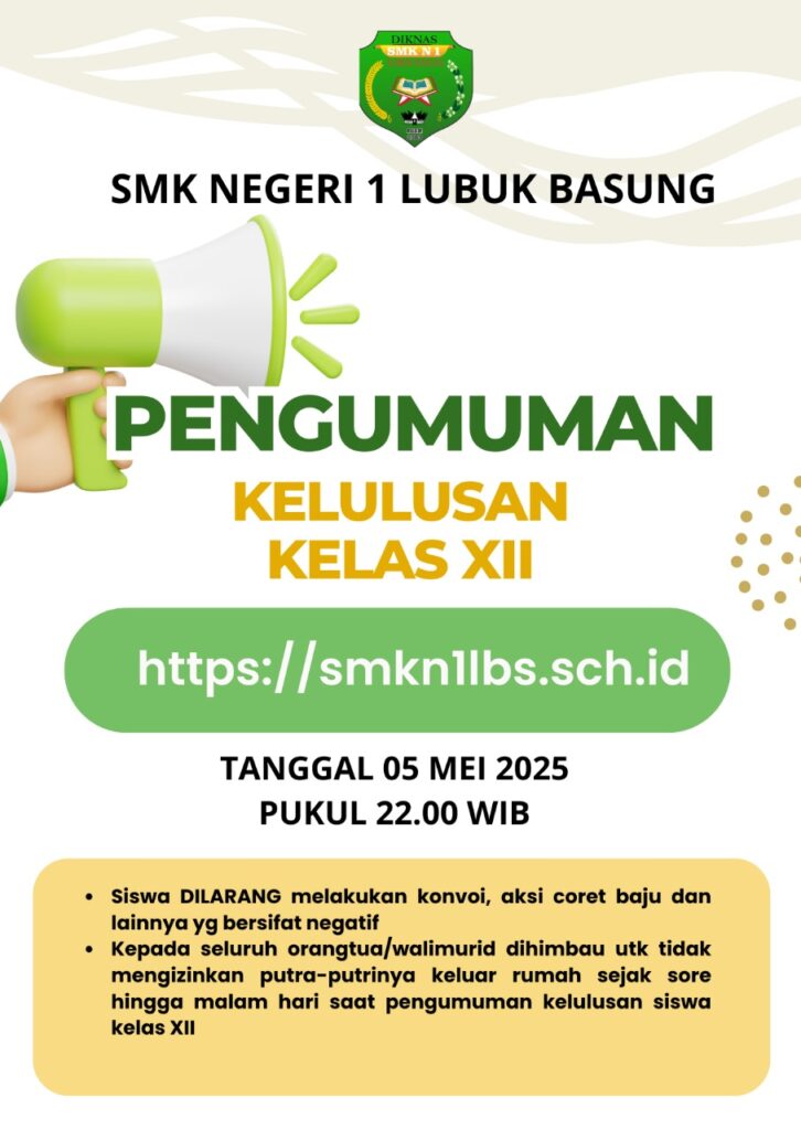 Pengumuman Kelulusan Siswa Kelas XII TP. 2024/2025